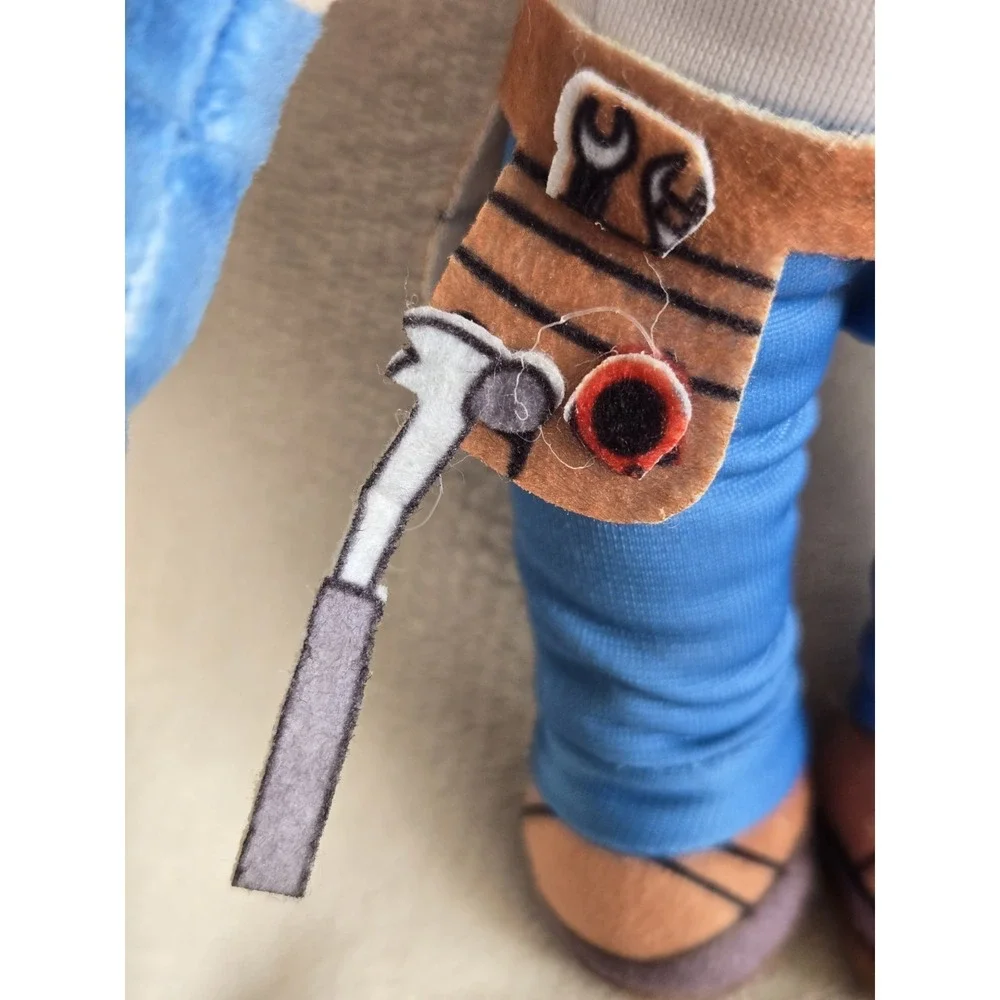 Morty Construction Worker Mascot Plush Doll Hard Hat‎ Tool Belt Advertising Toy